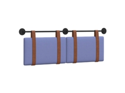 Conjunto 1 Cabeceira Suspensa Vidaxl Azul Couro Sintético (130 X 55 X 5 Cm)