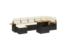 Garden Sofa Set, Garden Sofa Sets Vidaxl Preto Rattan / Vime (n/a)