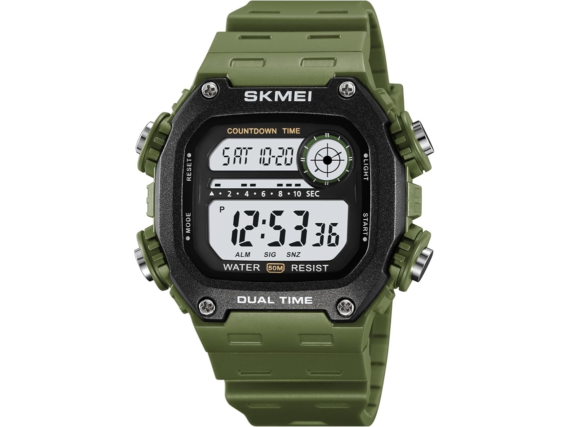 Lurelia Relógio Digital Desportivo, Visor Digital, Led, Cronómetro, Alarme, Data/calendário, 12/24h, Duplo Fuso/mostrador, 260 Mm, 14,2 Mm, 27 Mm, Abs