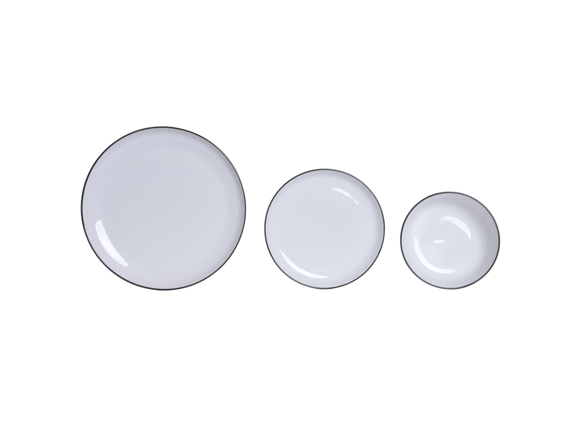 Conjunto de 18 Peças de Louça de Porcelana Branca, 26x26x2,7cm ALEXANDRA HOUSE LIVING