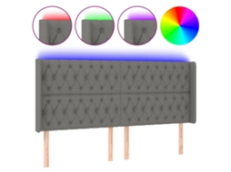 Led Headboard, Led Headboards Vidaxl Cinzeto Tecido (183 X 16 X 118/128 Cm)