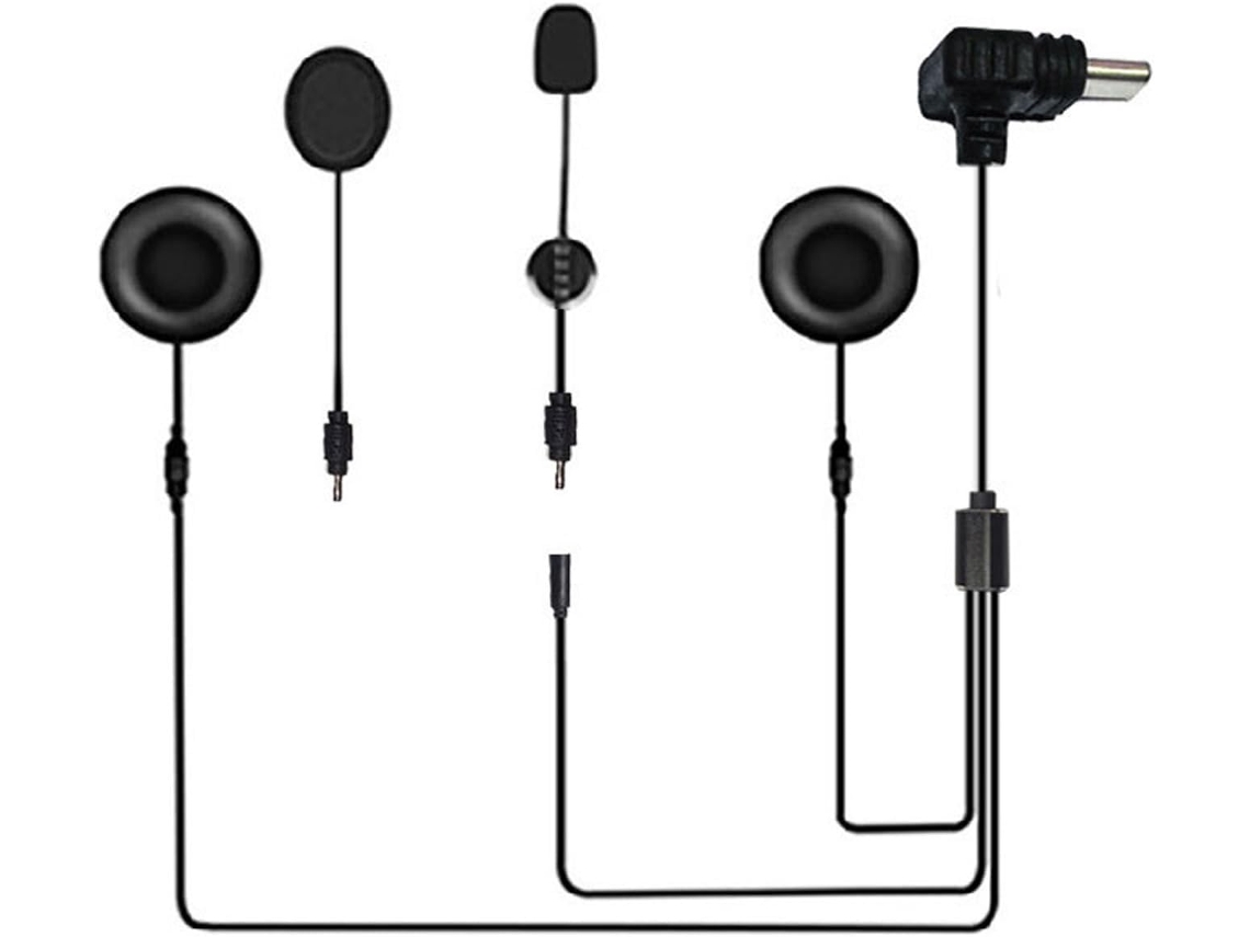 Auricular Com Microfone Usb-c Para Intercomunicador Bluetooth De Moto Q8, Ms8 E Ms20, Redução De Ruído E Som Nítido Durante A Condução