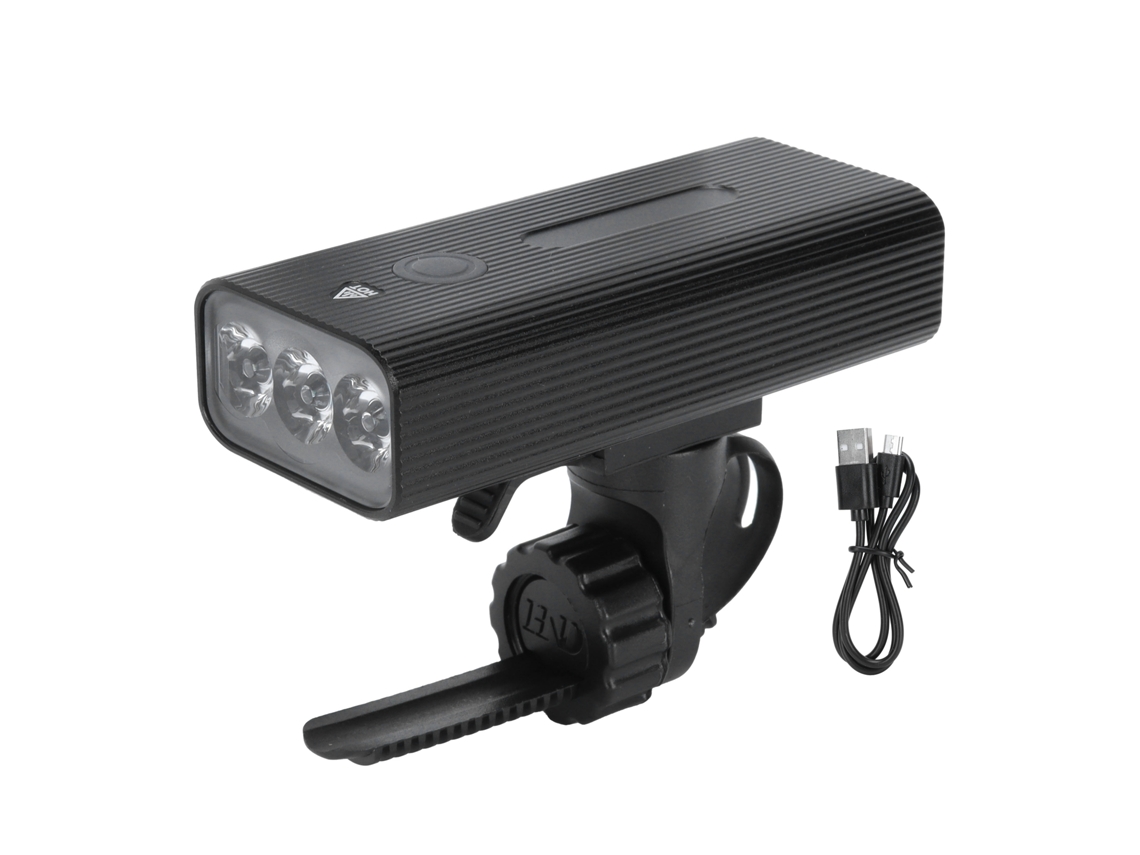 Luz de Bicicleta 3led com Luz Traseira Usb Carregável Ipx5 Impermeável Ajustável 800lm S/MARCA