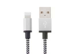 Cabo de Dados de Sincronização Usb 2m estilo tecido 8 Pinos prata XIAOMOYU