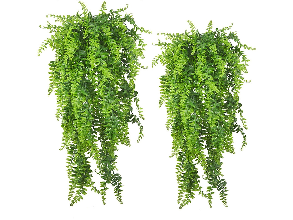 2 Unidades de Plantas Artificiais Suspensas, em Plástico Verde Artificial BRILVIBERA