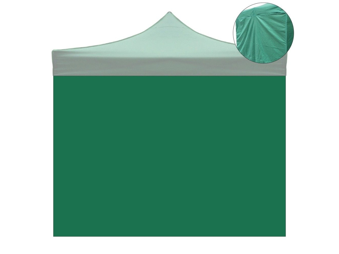 Capa Lateral Impermeável Verde De 3x2m Para Gazebo Dobrável De 3x3m