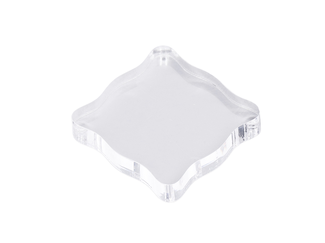 Bloque De Tinta Acrílica Transparente Com Cabo Curvo Para Selos Diy Tl005
