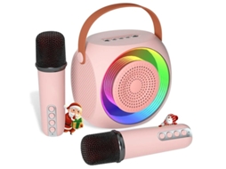 Máquina De Karaokê Para Crianças Alto Falante Bluetooth Com 2 Microfones Sem Fio E Luzes Led Presentes De Aniversário Para Meninas De 4 5 Yizhood