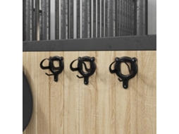 Vidaxl Suporte Para Brida De Parede 3 Pcs Ferro Preto