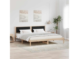 Vidaxl Estrutura Da Cama Preto 200 X 200 Cm Madeira De Pinheiro Sólida