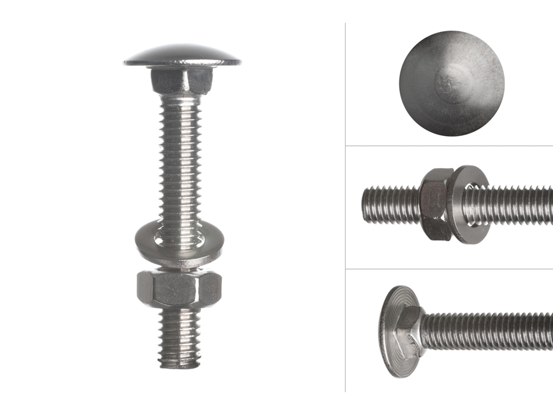 Parafuso Cabeça Redonda de Aço Inox M6 X 35 Mm 50 Peças WOVAR