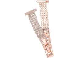 Pulseira De Aço Inoxidável Elegante Com Quatro Fileiras Cristais,
