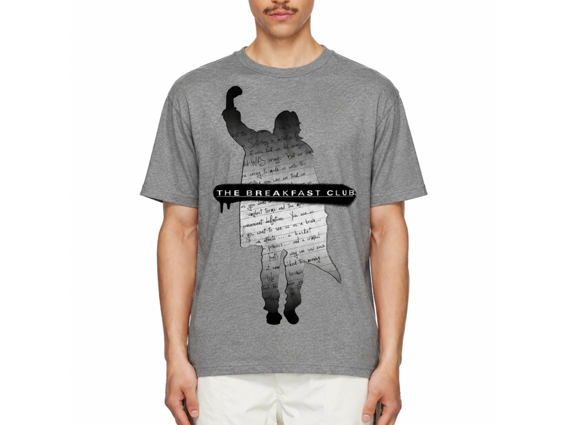 Rockinstone Breakfast Club Movie Silhouette Note Heather Graphite Adult T-shirt Size:m