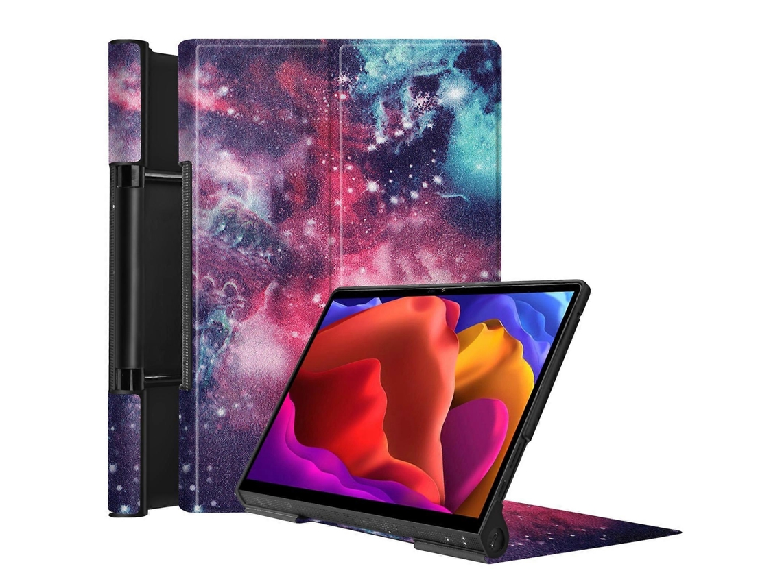 Capa De Couro Pu Com Textura E Desenho Colorido, Formato Flip Horizontal, Para Lenovo Yoga Pad Pro 13 Polegadas Yf K606f, Com Suporte.