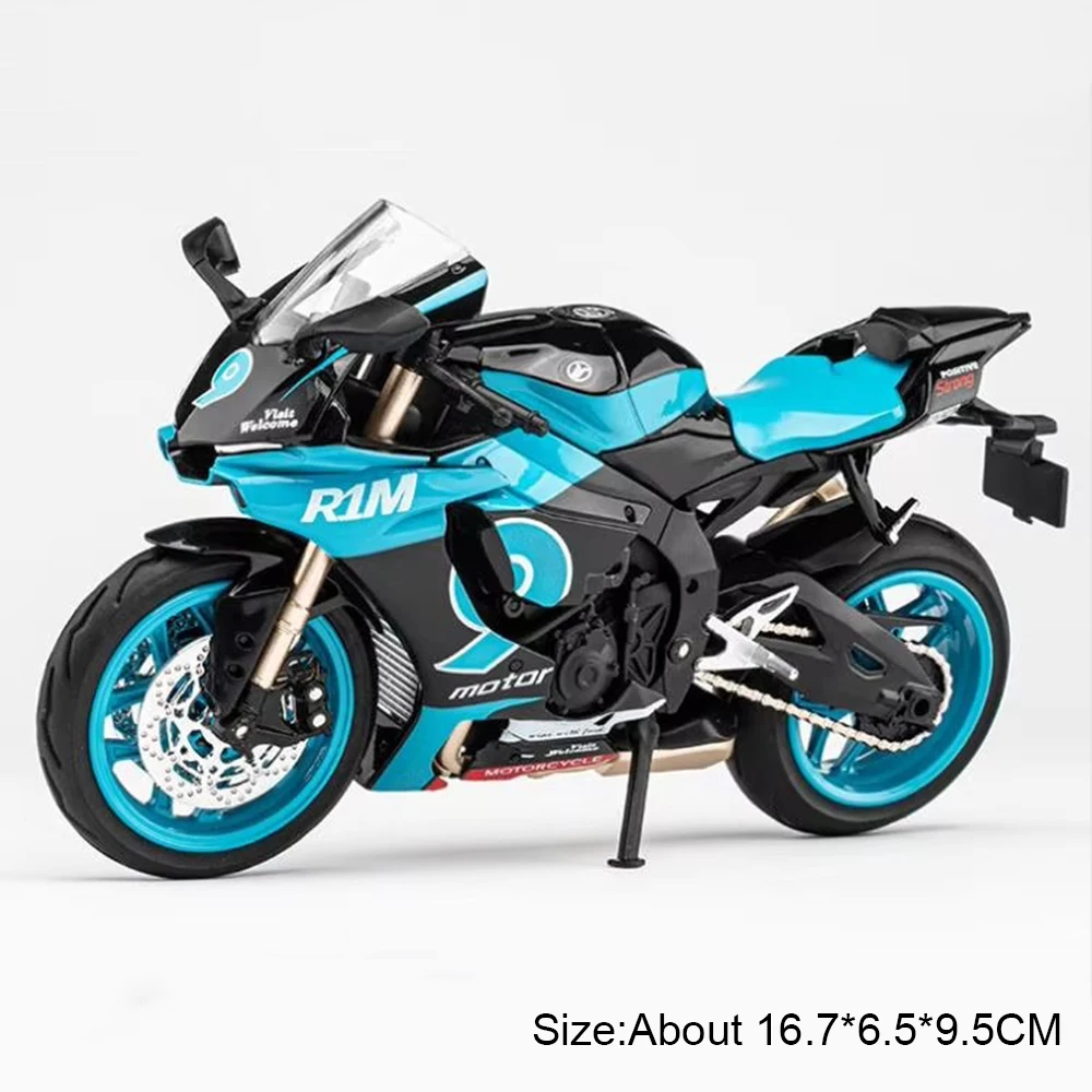 (r1m Ciano) 1:12 - Miniatura De Motocicleta - Carrinho De Brinquedo Infantil