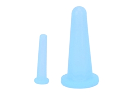 2 Peças Conjunto De Ventosas Faciais Mini Silicone Macio Portáteis Ventosas De Sucção Para Massagem Facial Adultos Uso Em Casa Azul