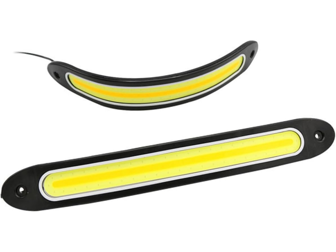 Amosfun 2 Faróis Auxiliares De Led Cob Flexíveis E À Prova D Água Alta Potência Para Carros
