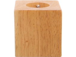 Base De Mesa Minimalista, Pequena E Compacta, Em Madeira E Borracha, Da Zerodeko Base Quadrada Ideal Para Luminárias De