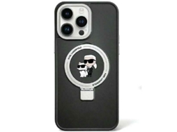 Estojo Anel Karlchoupette Magsafe para iPhone 15 Plus KARL LAGERFELD com Anel de Suporte Preto
