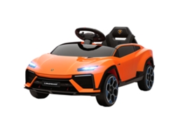 Carro Elétrico Infantil 12v com Controle Remoto, Buzina, Mp3 Laranja (3 8 Anos) (2 Motores, Portas Tesoura, Suspensão)