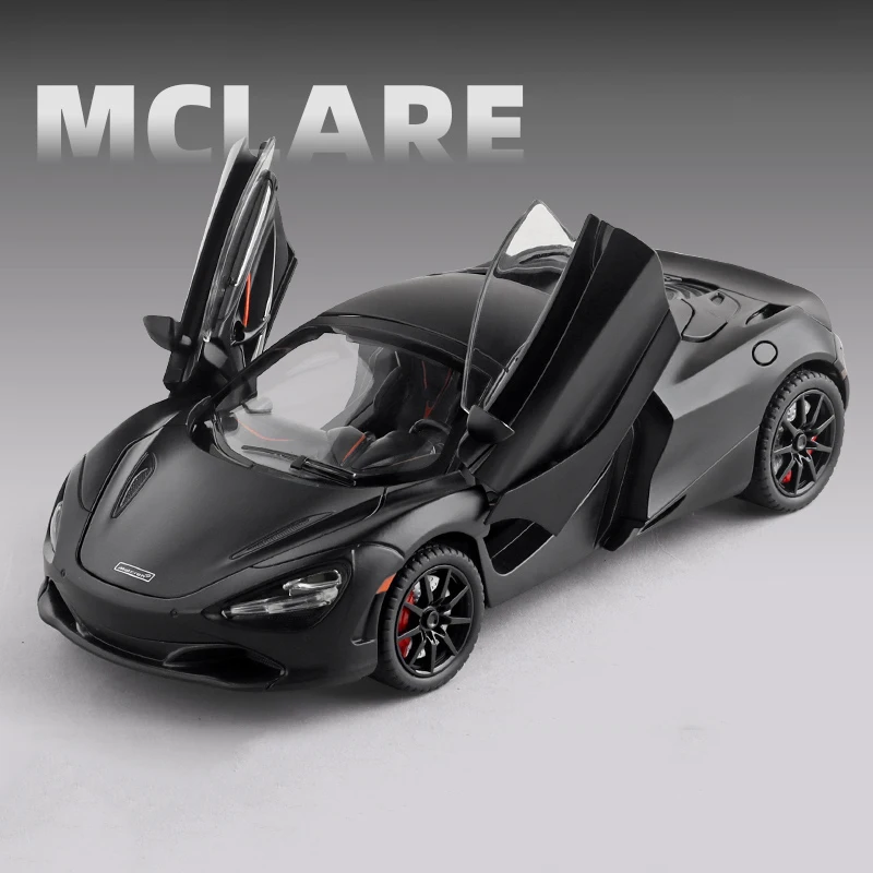 (preto) Miniatura De Carro Em Metal Fundido Na Escala 1:24 Com Efeitos De Som E Luz.