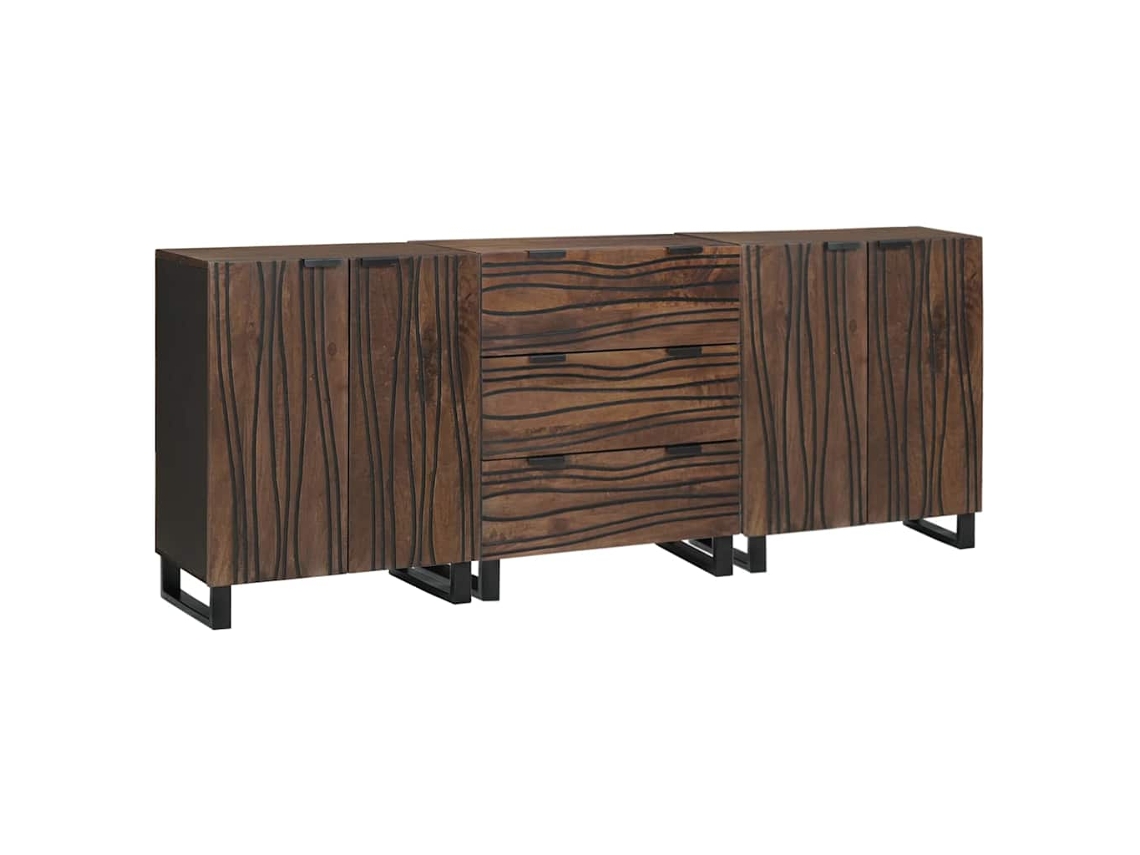 Vidaxl Conjunto De Buffets 3 Unid. Castanho 180 X 33 X 75 Cm