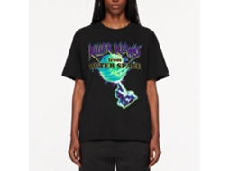 Rockinstone Killer Klowns Earth And Hand In Neon Black Adult T-shirt Size:m