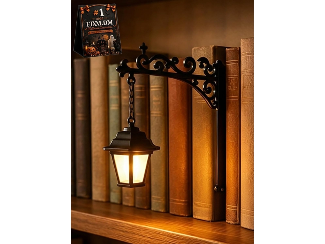 Lanterna Fantasma Em Forma De Estante Livros, Luminária Noturna Fantasma Fofa Lendo Livros Com Luz Led Vintage