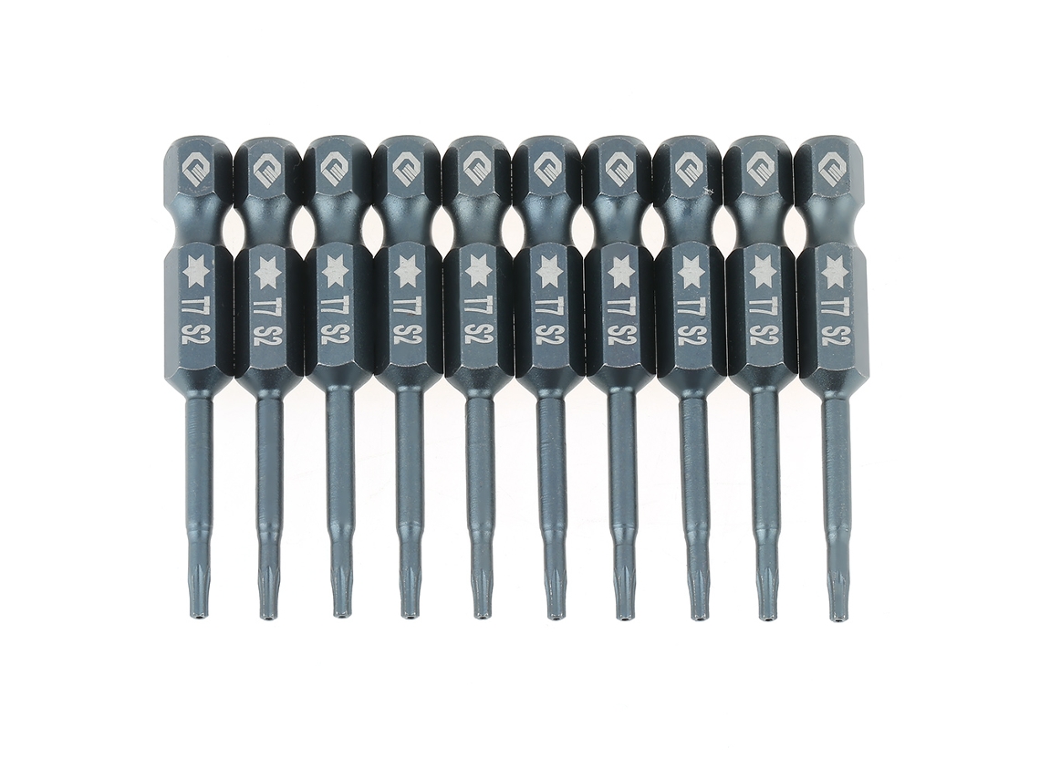 Kit De 10 Brocas De Parafusadeira Estrela Segurança T7 Magnética, Cabo Hexagonal 1/4" 50mm