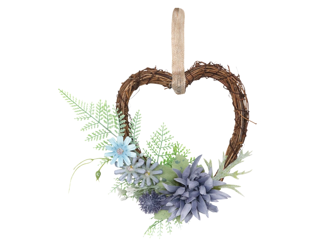 Laxiscreed Coroa De Casamento Em Forma De Coração Com Flor E Vime, Cor Azul Haze