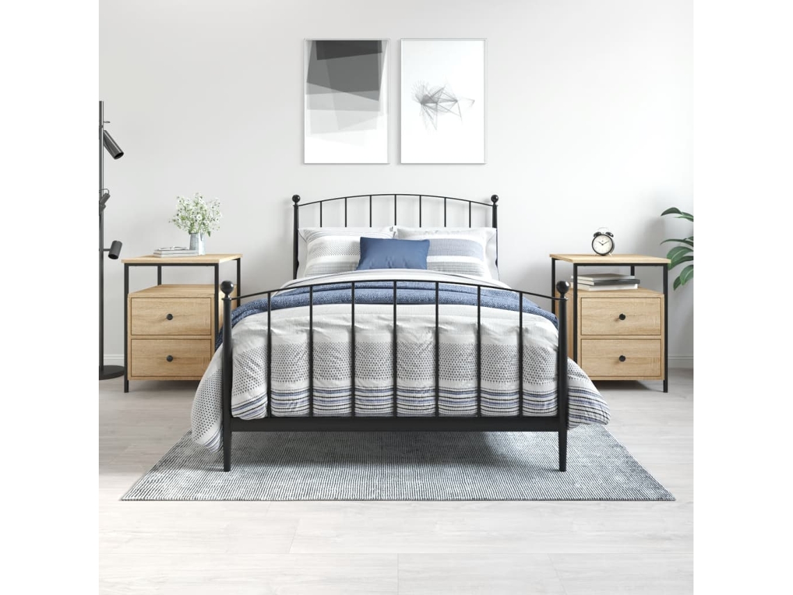 Vidaxl Mesas De Cabeceira 2 Pcs Derivados De Madeira Carvalho Sonoma