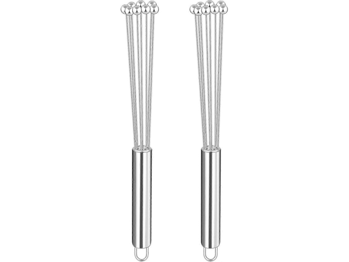 Fouet De Aço Inoxidável, 10 Polegadas, Conjunto Manual Para Cozinhar, Cremes E Molhos, Em Embalagem Com 2 Peças.