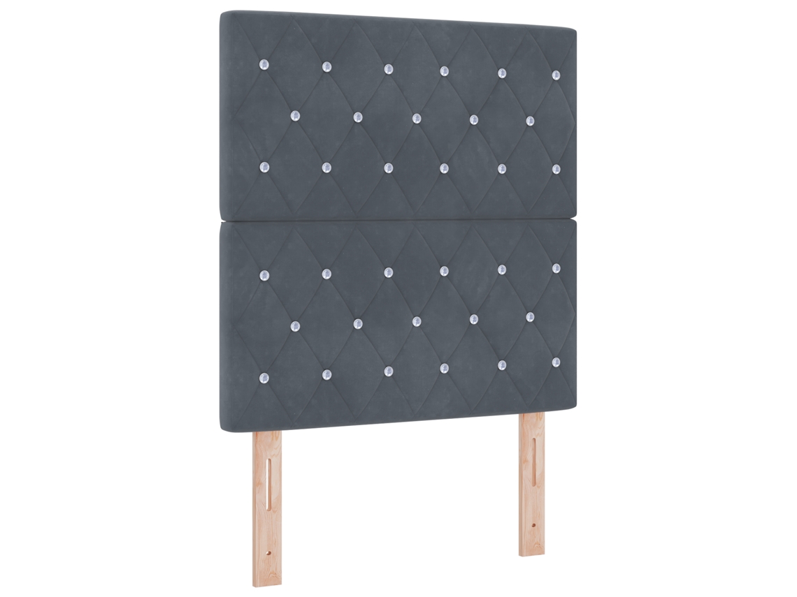 Conjunto 1 Cama Box Vidaxl Cinzento Veludo (80 X 200 Cm)