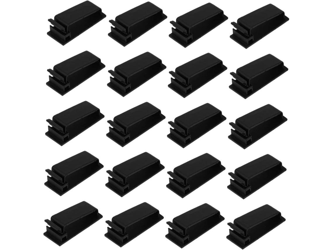 Organizador De Cabos Usb Adesivo Preto, 20 Unidades, Pa66 Para Armazenamento |