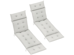 Conjunto de 2 Almofadas Grossas de Espreguiçadeira com Fixadores S/MARCA (190x56x10cm) cinza
