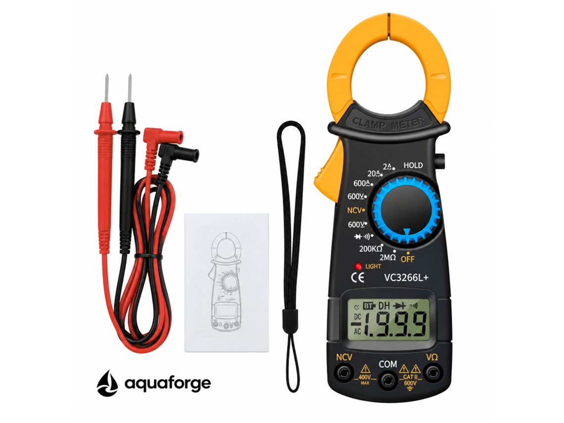 Alicate Amperimétrico Aquaforge Dt3266f, Ncv
