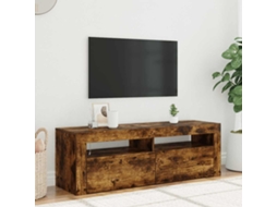 Vidaxl Móvel De Tv Com Luzes Led 120x35x40 Cm Carvalho Fumado