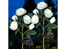 Luzes Solares para Jardim Externo com Flores, 2x5 Mais Potentes, Enfeites para À Prova D'água AQUAFORGE