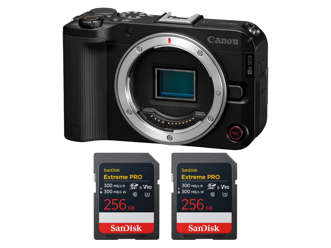 Eos R50 V + 2 Sandisk 256gb Extreme Pro Uhs ii Sdxc + Ebook “20 Dicas para Fotos Que Impressionam” CANON