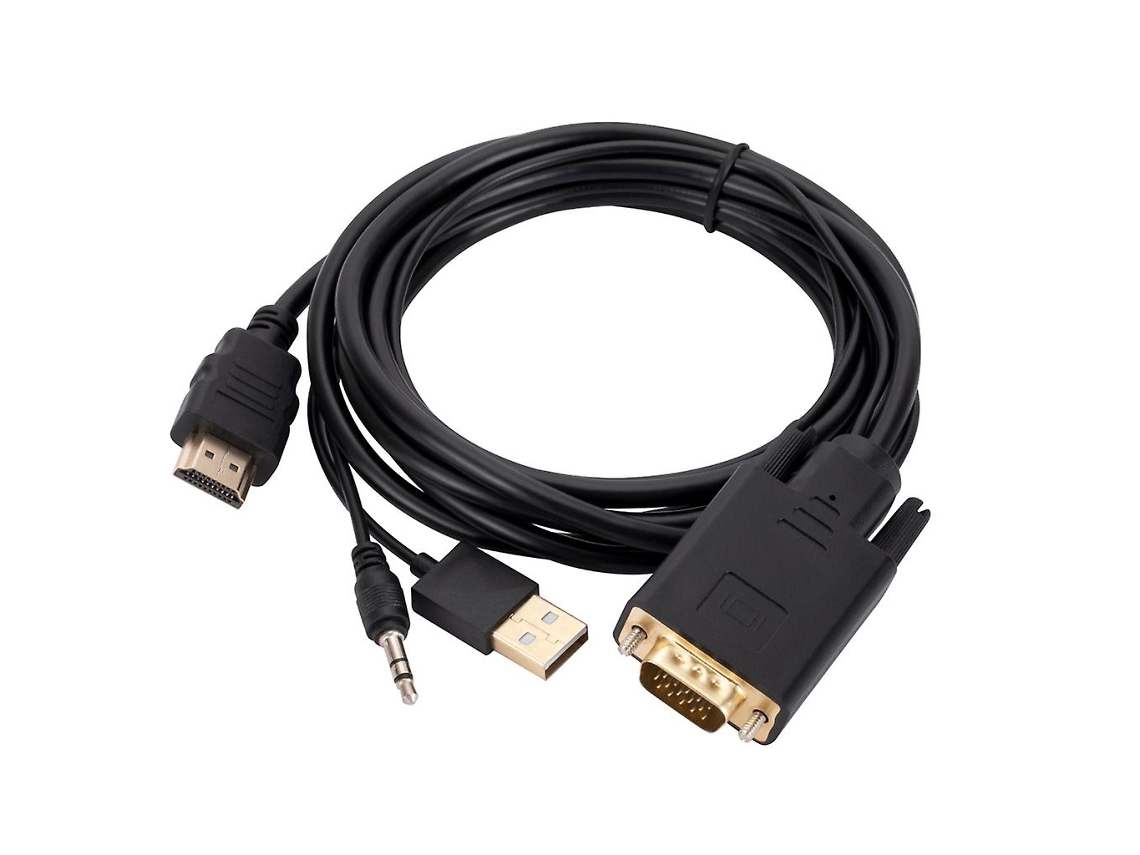 Cabo Compatível Com Vga Para Hdmi Para Monitor, Projetor, Cabo Conversor De Vídeo Hdtv
