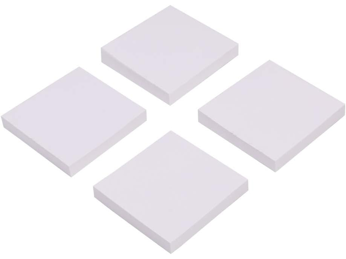 Blocos De Notas Adesivas, 4 Unidades, 7.6x7.6cm, Branco, Para Páginas, Livros E Escritório