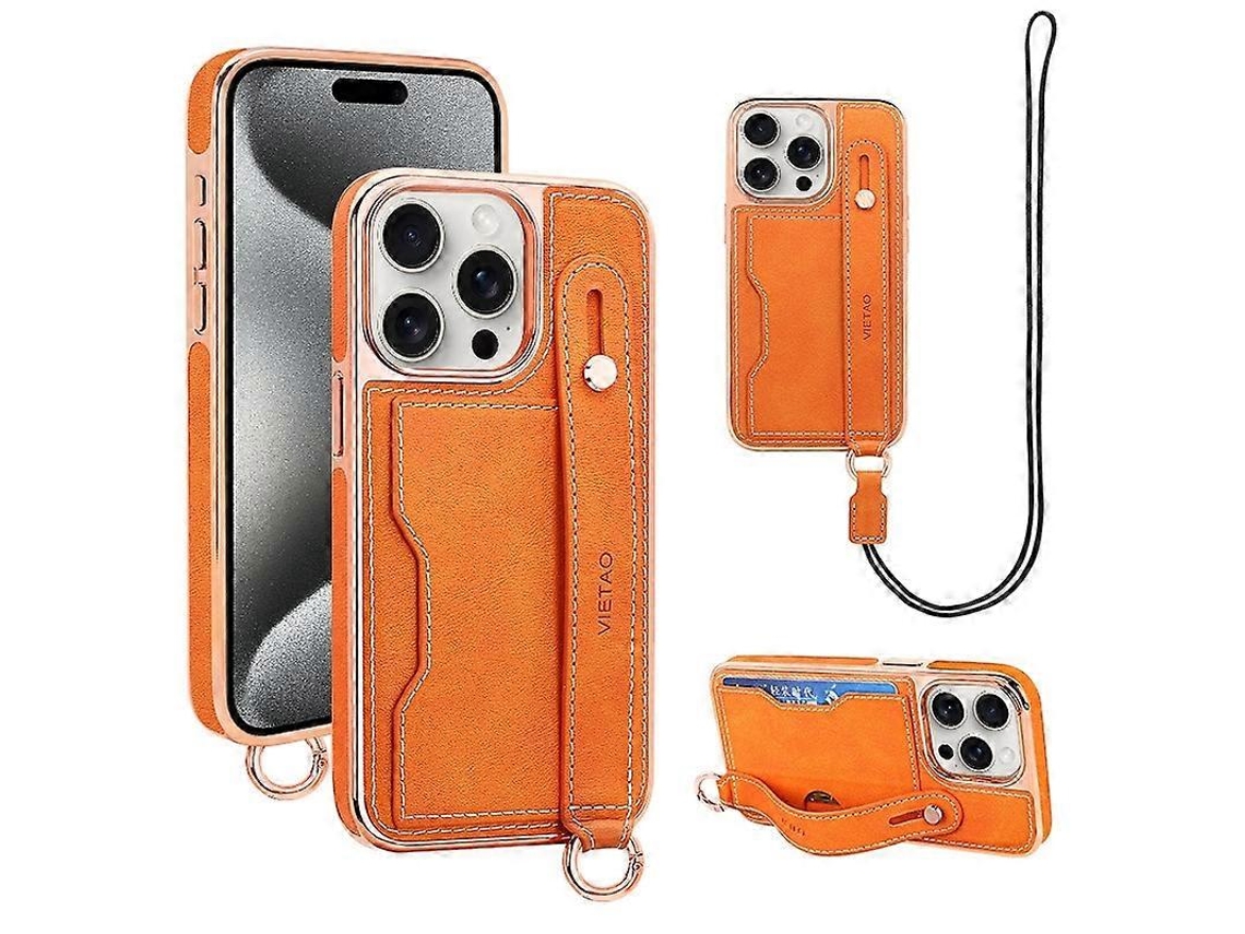 Vietao Capa De Celular Com Compartimento Para Cartão E Cordão Para Iphone 15 Plus