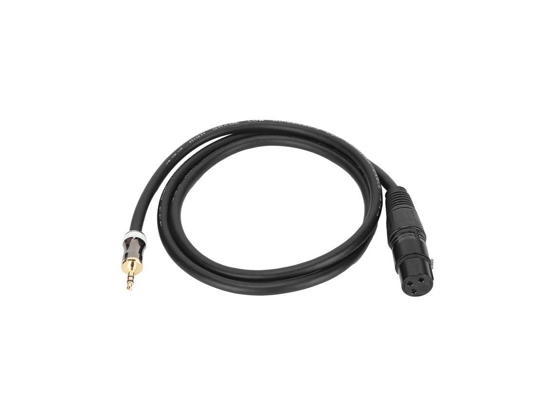 Cabo balanceado XLR fêmea a 3,5 mm macho, 1 m, cobre livre de oxigênio, para microfone | S/MARCA