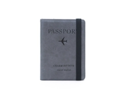 Conjunto De 2 Carteiras Viagem Com Proteção Rfid Para Passaporte, Cor Cinza