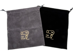 Conjunto de 2 suportes para cabos de secador de cabelo em tecido Pelúcia claro