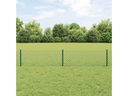 Vidaxl Cerca De Elos Com Poste 10 X 0,4 M Aço Revestido De Pvc Verde
