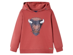 Sweatshirt Infantil Com Capuz Vermelho-queimado 104