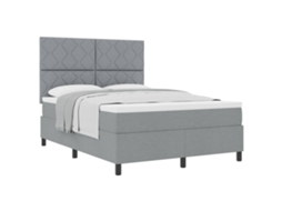 Cama Box com Colchão Cinzento Claro 160x200 cm Tecido MAISON EXCLUSIVE