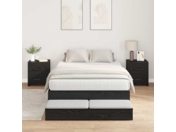 Vidaxl Estrado De Cama Com Arrumação Com Gaveta Carvalho Preto 120 Cm