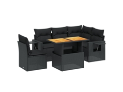 Garden Sofa Set, Garden Sofa Sets Vidaxl Preto Rattan / Vime (n/a)